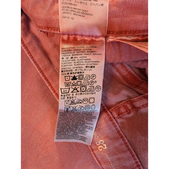 Levi's Jeans 28 Demi Curve Women's Pink Mid-Rise Cotton Denim Pants 24" Inseam - Picture 13 of 13
